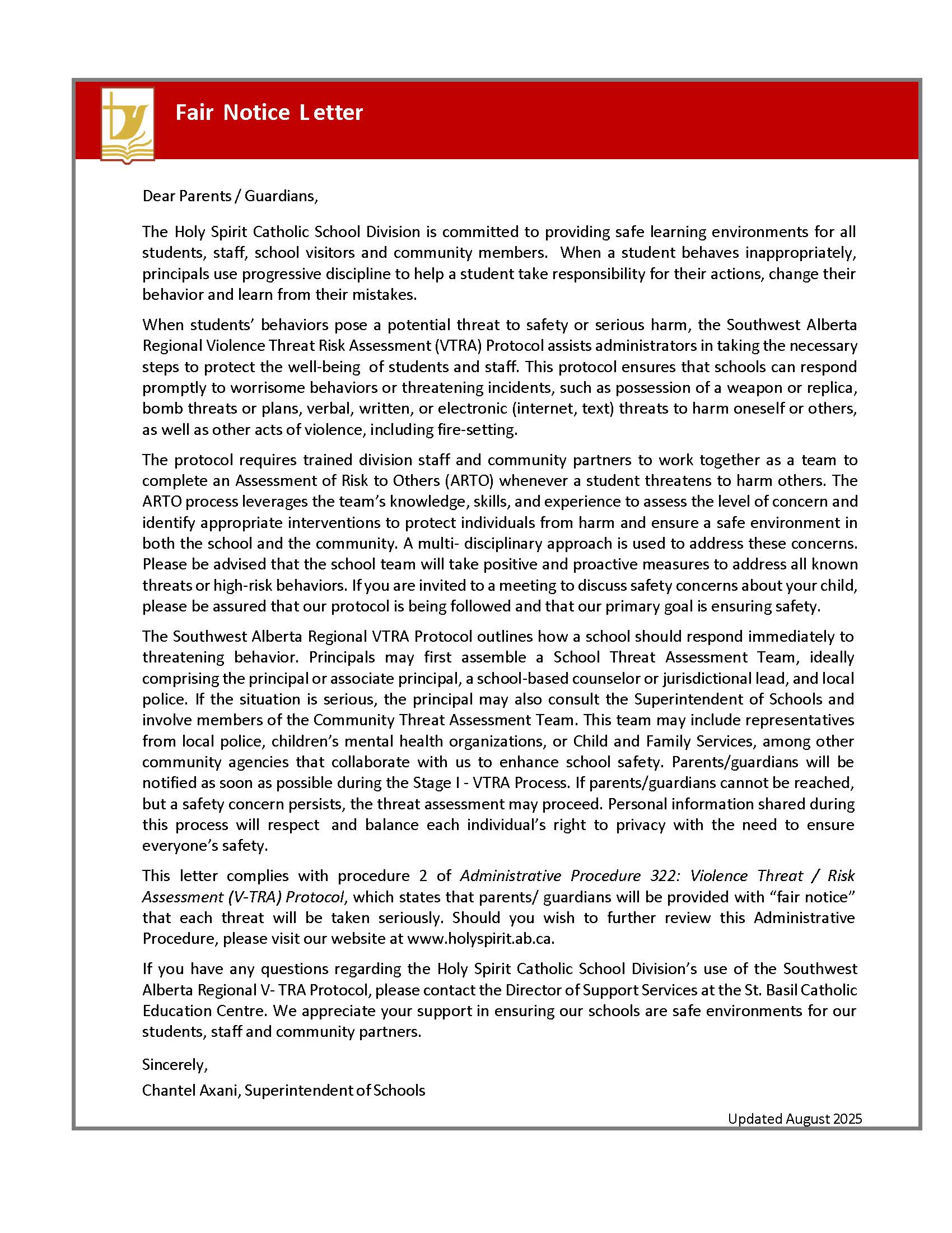 September Newsletter Notices Updated Fair Notice 2025